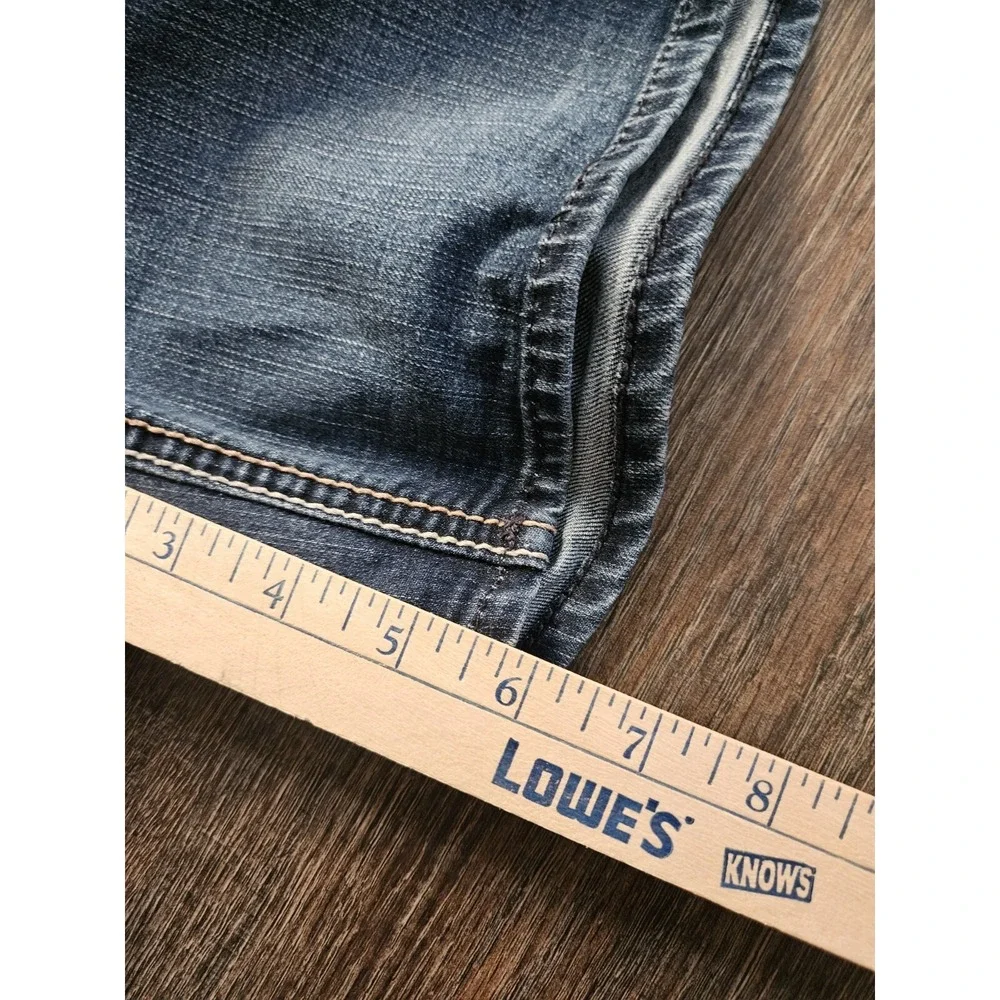 Seven7 Denim Shorts‎ Womens 6 Blue Dark Wash Embroidered Back Pocket Stretch